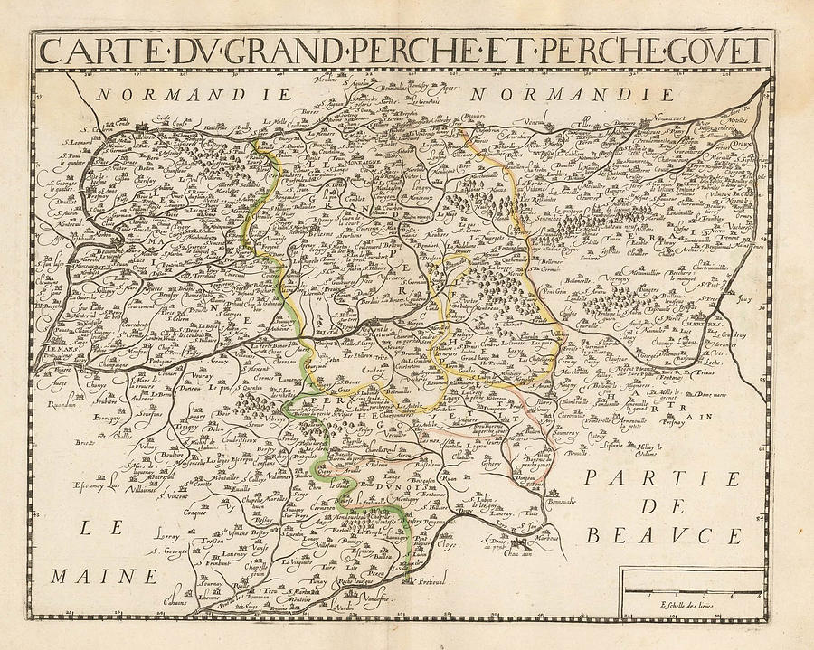 Carte du Grand Perche et Perche Gouet n p circa Painting by Jean Le ...