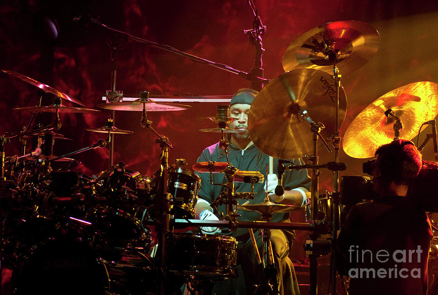 Carter Beauford on Drums with the Dave Matthews Band at Bonnaroo Photograph by David Oppenheimer