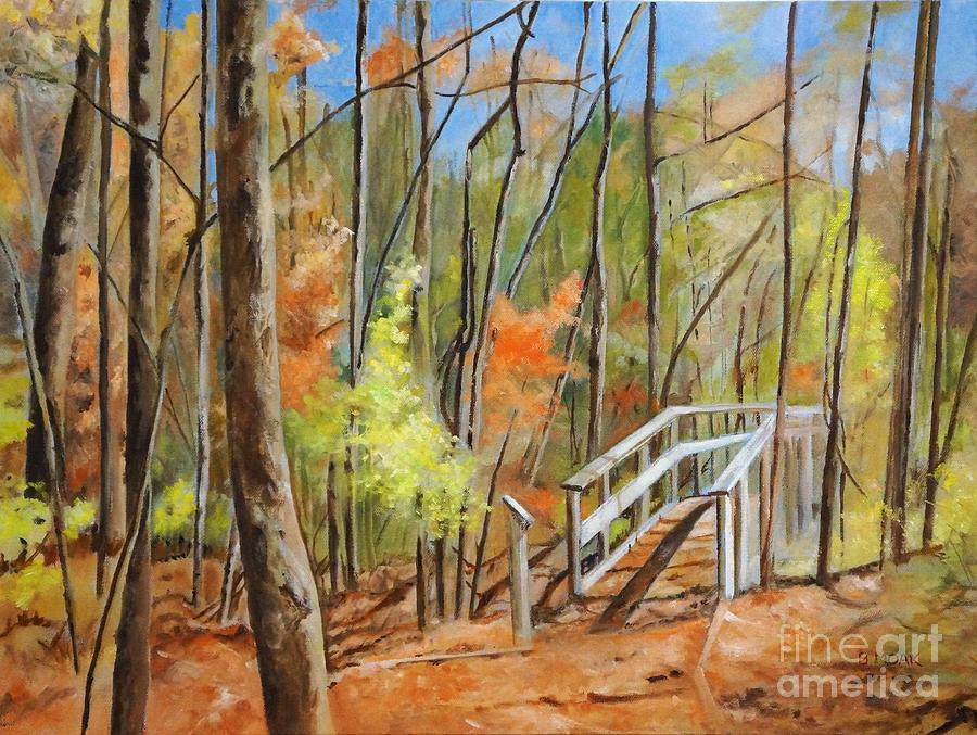 Fall Painting - Carter Pond Wildlife Management Area NY by Barbara Moak
