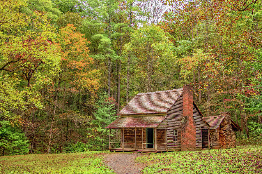 Carter Shields Cabin, First Touches of Fall by Marcy Wielfaert Carter Shields Cabin, First Touches of Fall by Marcy Wielfaert