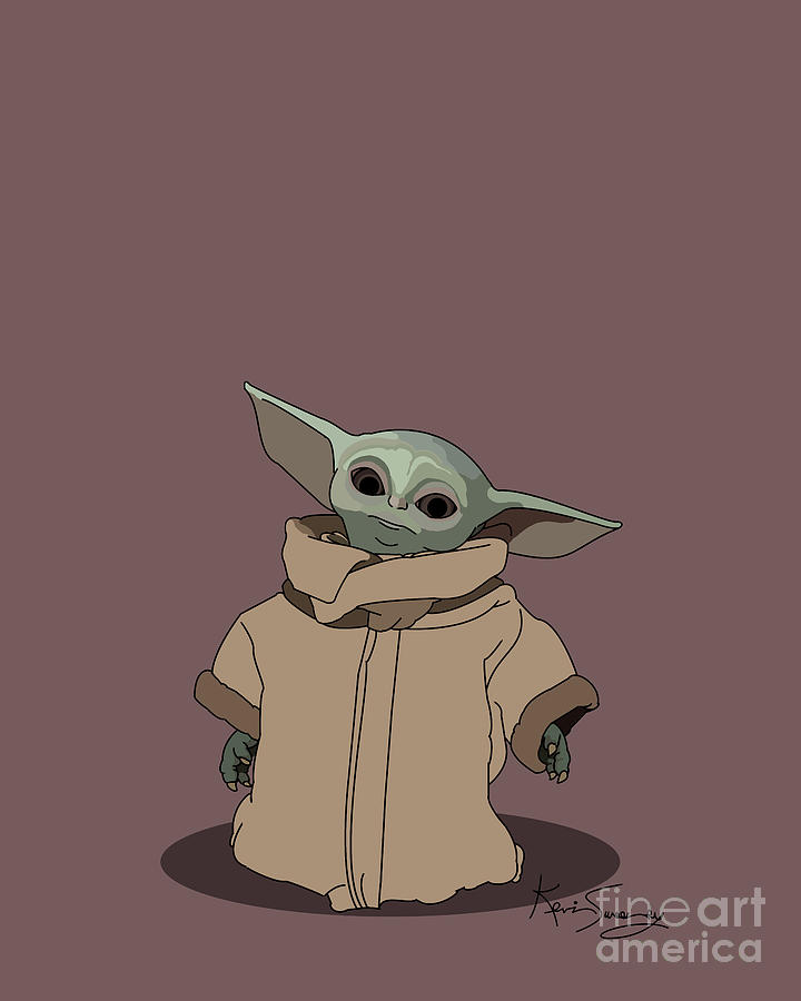 Cartoon Baby Yoda Digital Art by Kevin Sweeney - Fine Art America