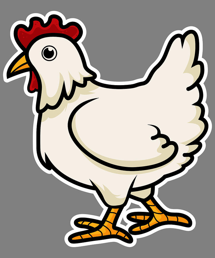 Cartoon Chicken Illustration Digital Art by Stacy McCafferty - Fine Art ...