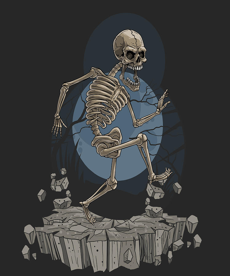 Cartoon death skeleton, Halloween scary illustration, Halloween party  artwork Digital Art by Mounir Khalfouf - Pixels