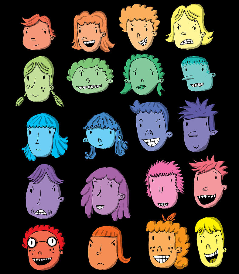 Cartoon Faces   Drawing by Dain Fagerholm