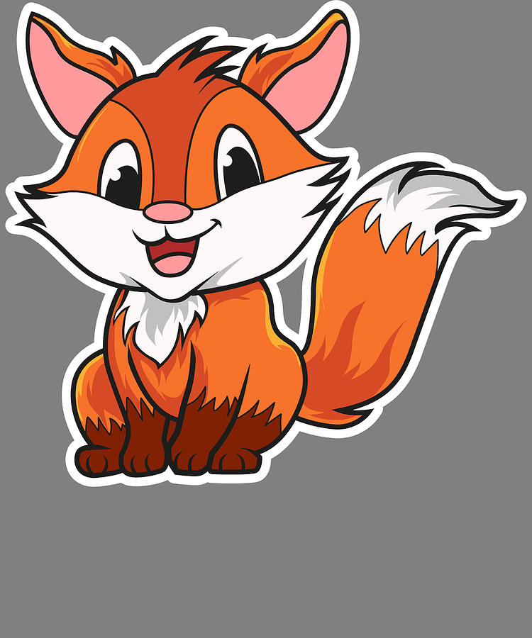 Cartoon Fox Illustration Digital Art by Stacy McCafferty - Fine Art America