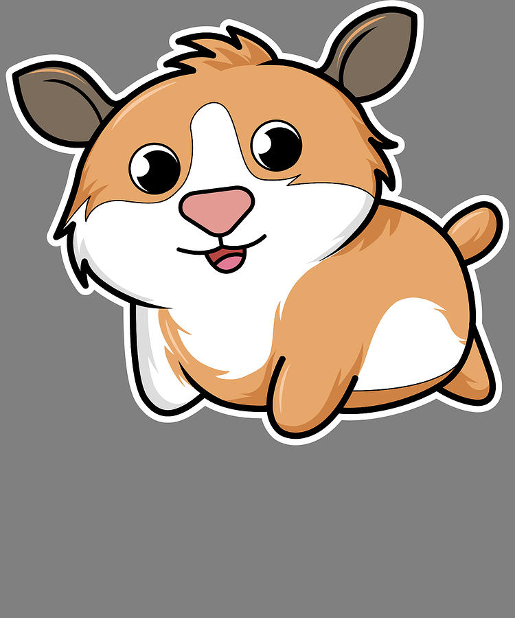 Cartoon Guinea Pig Illustration Digital Art by Stacy McCafferty - Fine ...