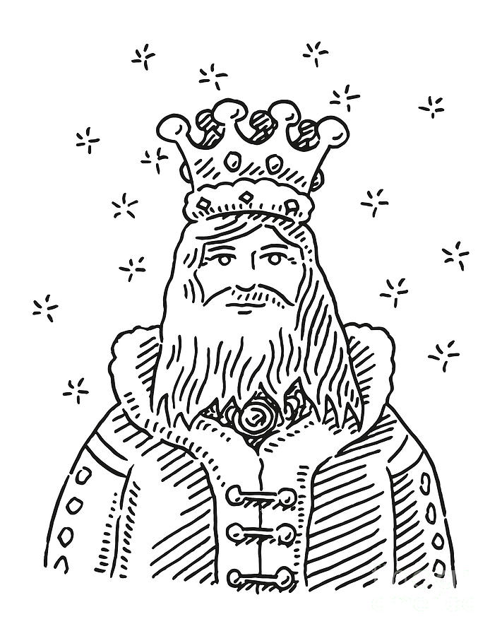 Cartoon King Drawing Drawing by Frank Ramspott - Pixels Merch