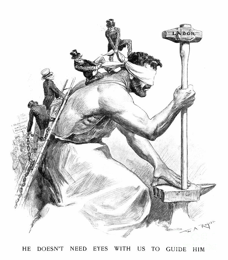 Cartoon - Labor, 1901 Drawing by William Allen Rogers