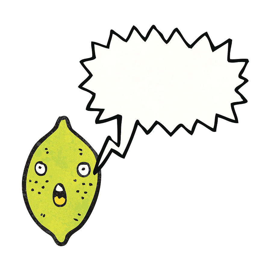 Cartoon Lime With Speech Bubble Drawing by Lineartestpilot