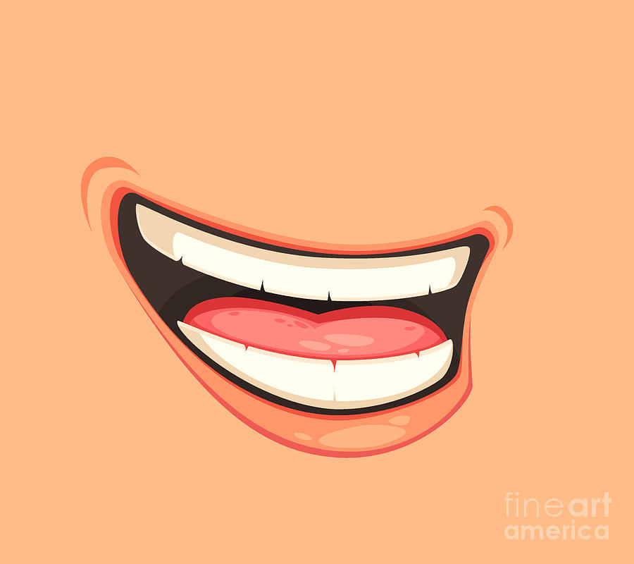 Cartoon Men Male Mouth Emotion Expression Happy Smile Laugh Digital Art by  Noirty Designs - Fine Art America
