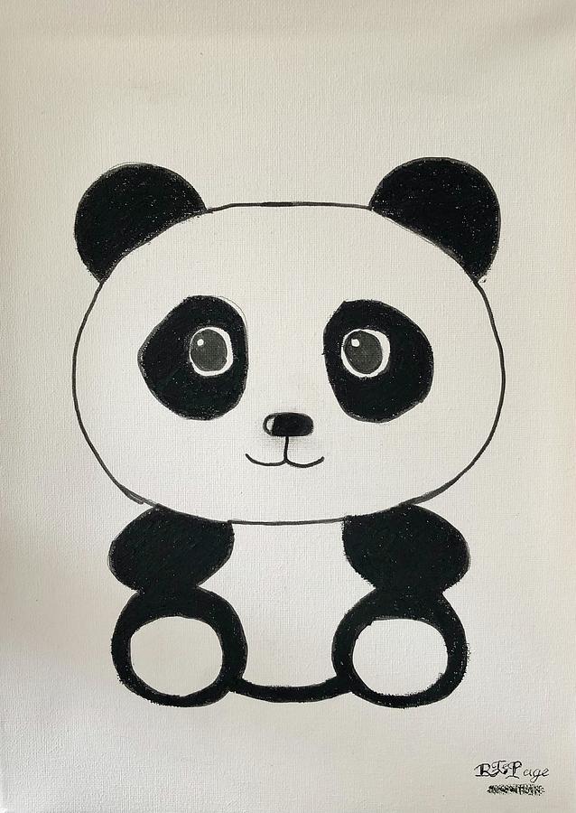Cartoon Panda  Pastel by Richard Le Page