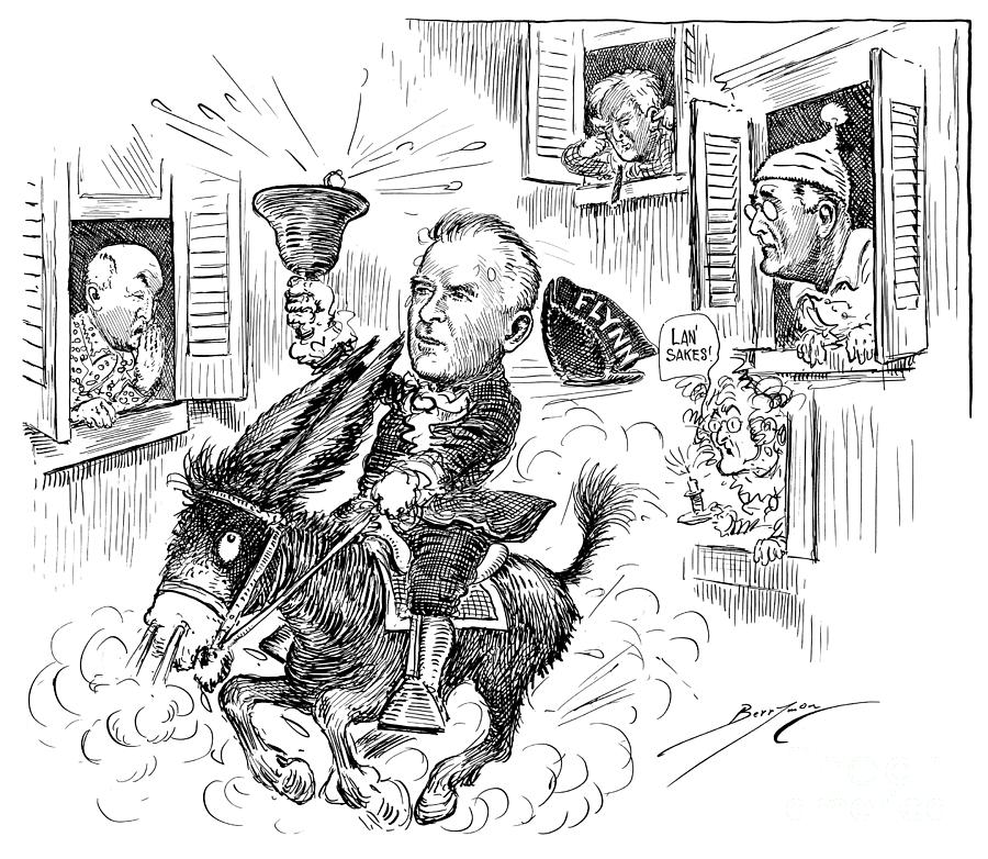 Cartoon - Paul Revere Rides Again Drawing by Clifford Berryman