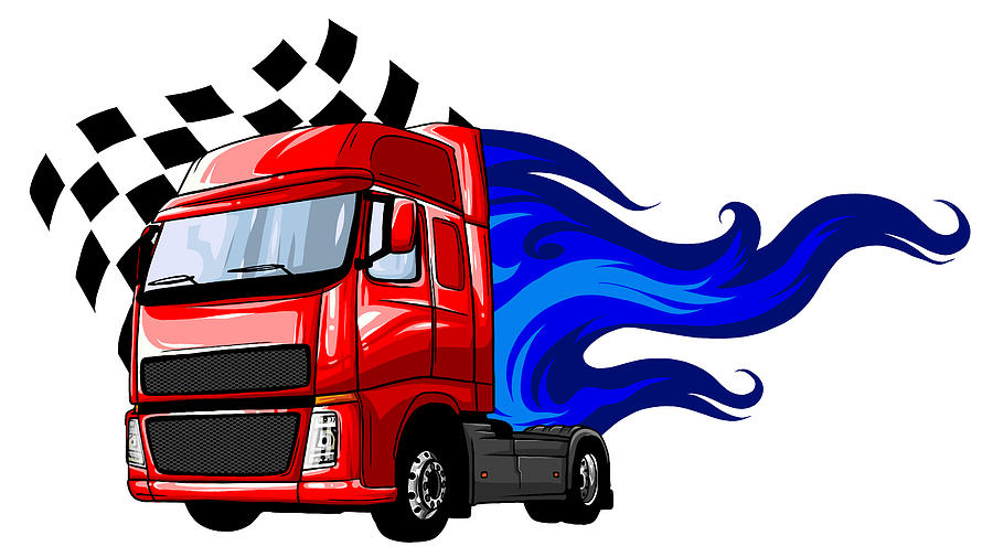 Cartoon semi truck. vector format separated by groups and layers for easy  edit Digital Art by Dean Zangirolami - Fine Art America