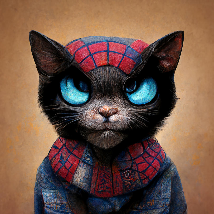 Cartoon  Spiderman  As  A  Cat  T  Realistic  176c647c  Ba86  4ff2  8cbe  516ca6b86a17 Painting by MotionAge Designs