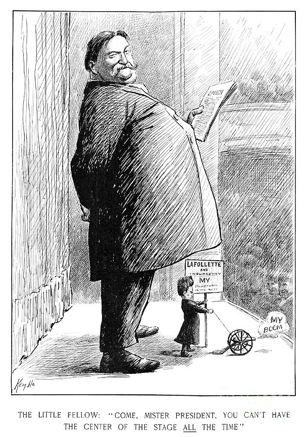 Cartoon  - Taft And La Follette, 1911. Drawing by Edward Windsor Kemble