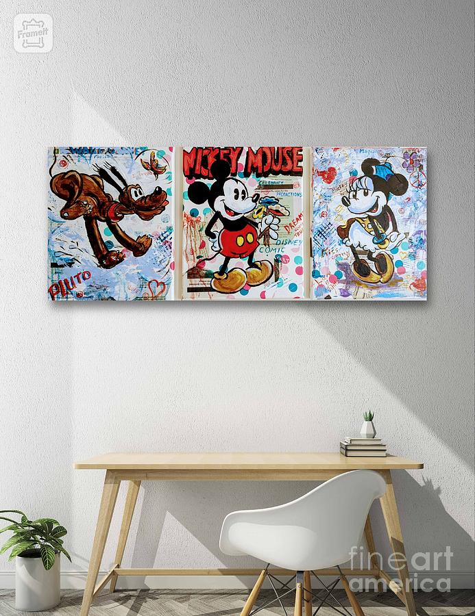 Cartoon triptych Mixed Media by Tatianna Artpleinair - Fine Art America