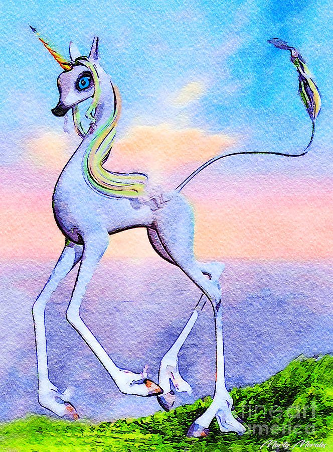 Cartoon Unicorn V1 Painting by Martys Royal Art