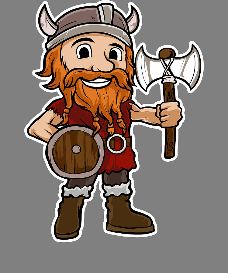 Cartoon Viking Illustration Digital Art By Stacy Mccafferty