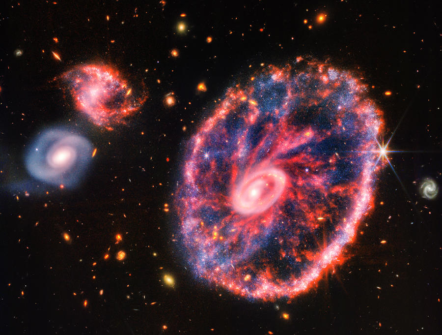 Space Photograph - Cartwheel Galaxy James Webb by Ricky Barnard