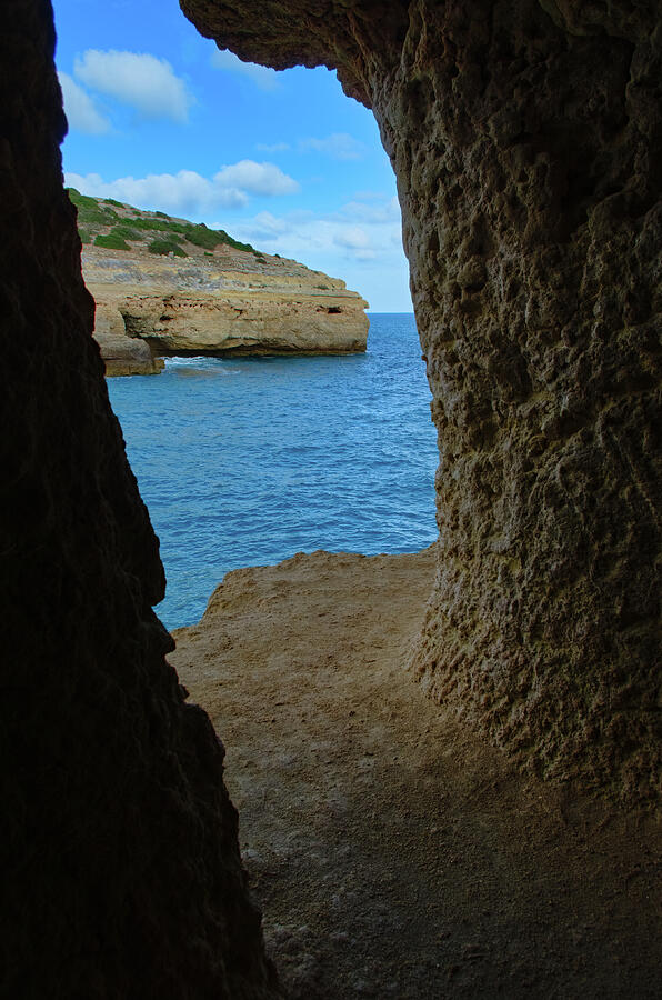 Carvalho Beach Cliff Cave. Portugal Photograph by Angelo DeVal