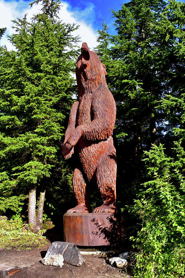 Carved Bear Grouse Mountain Vancouver Photograph