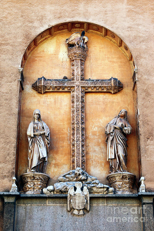 Carved Cross San Juan de los Reyes monastery Toledo Spain Photograph by James Brunker
