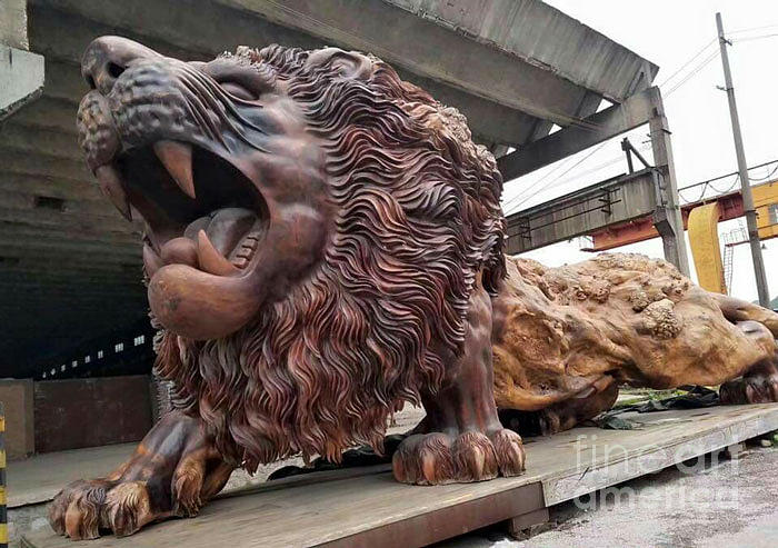 carved Lion Sculpture