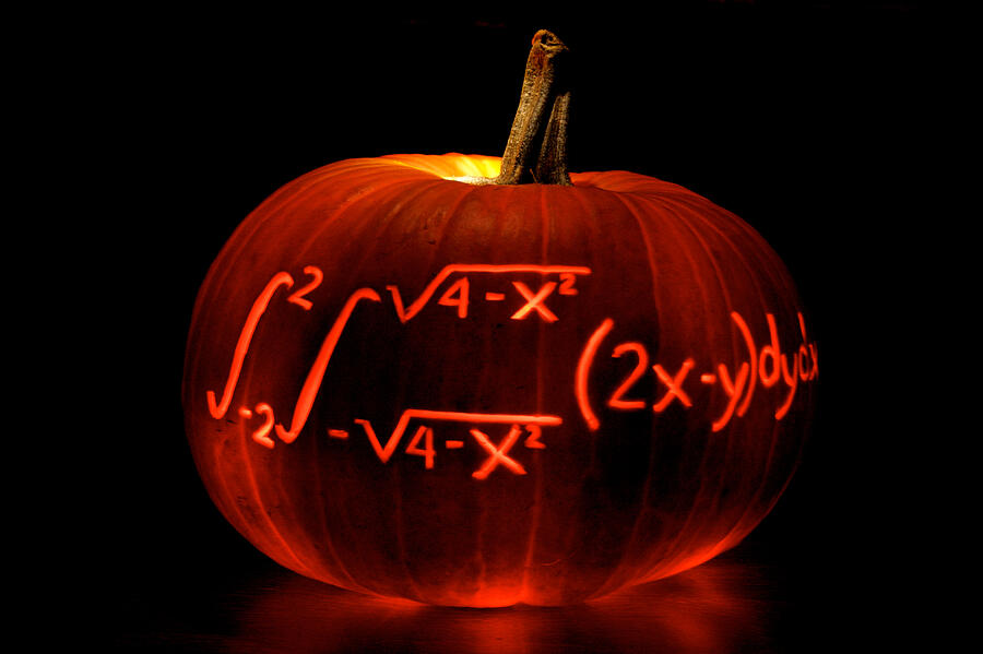 Carved pumpkin with math equation Photograph by Brandon Goldman Carved pumpkin with math equation Photograph by Brandon Goldman