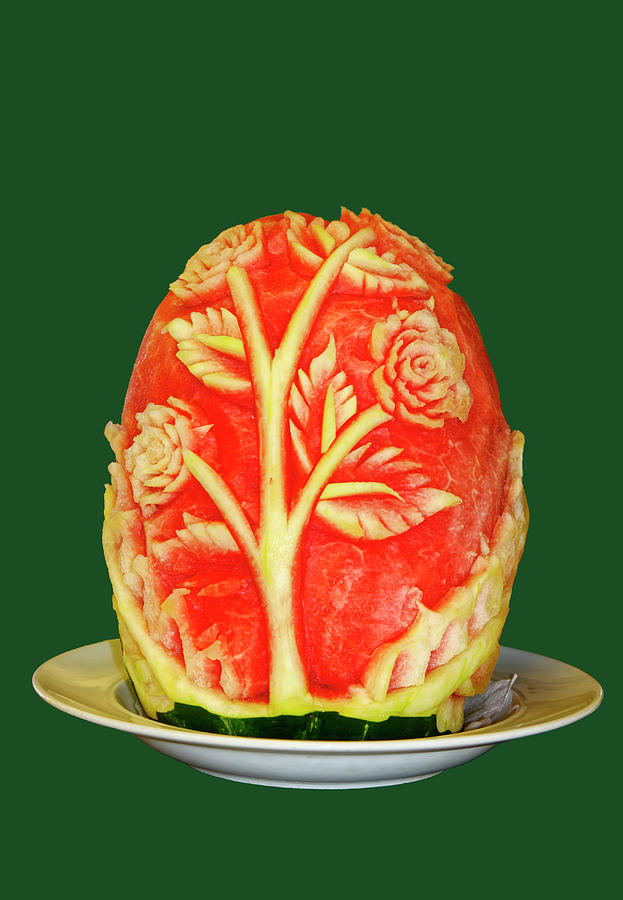 Carved Watermelon Photograph by Sally Weigand