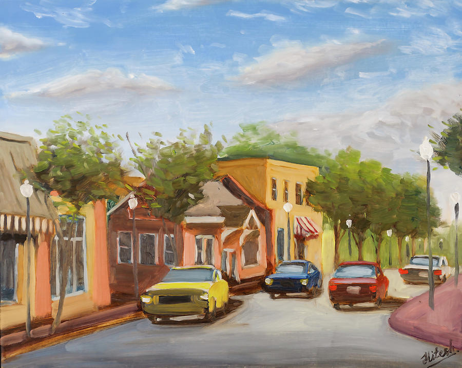 Cary Downtown Painting by Tesh Parekh