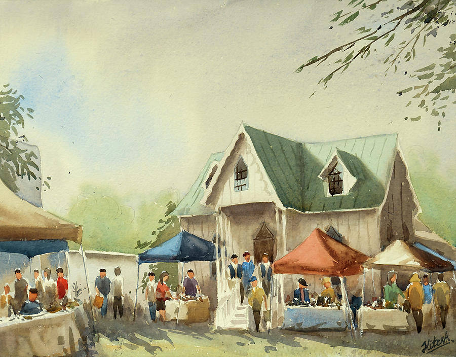 Cary Farmers Market Painting by Tesh Parekh