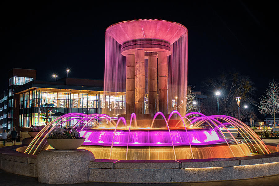 Cary Fountain in Pink Photograph by Rick Nelson