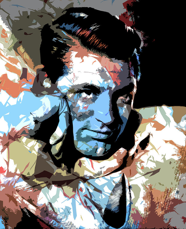Cary Grant - 2 psychedelic portrait Digital Art by Stars on Art