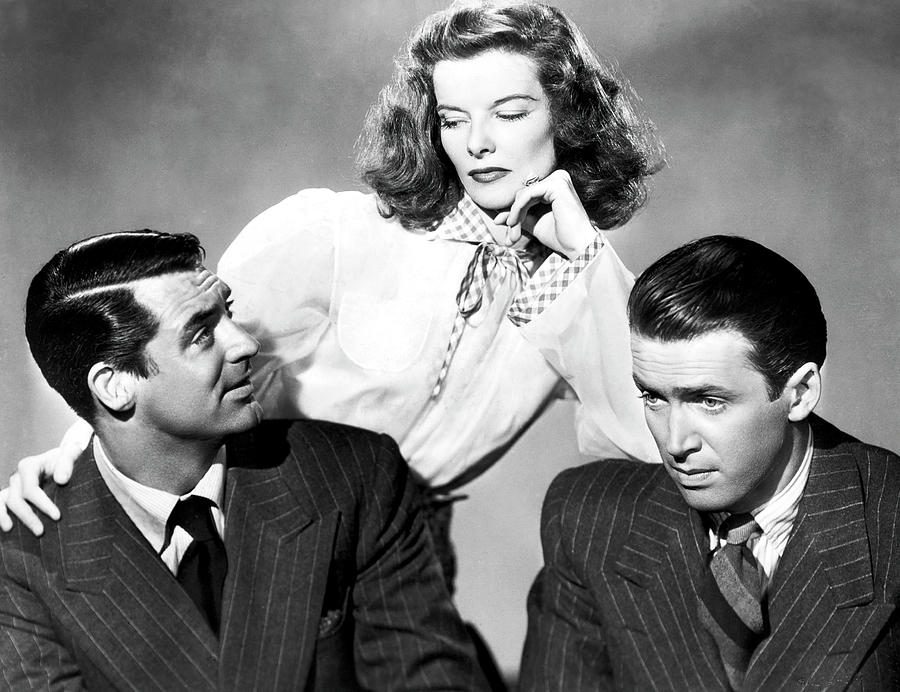 CARY GRANT, JAMES STEWART and KATHARINE HEPBURN in THE PHILADELPHIA STORY -1940-. Photograph by Album