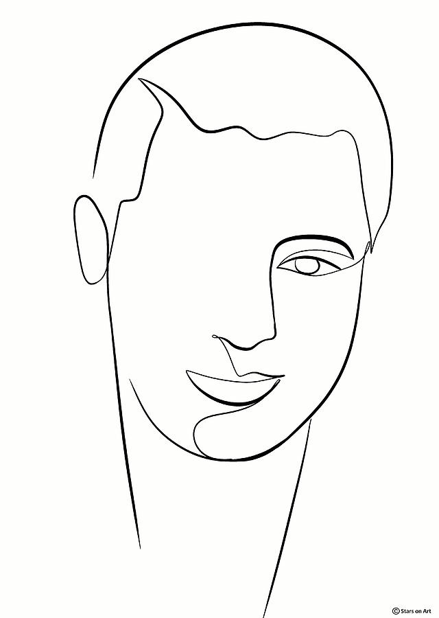 Cary Grant Drawing - Cary Grant minimalist portrait by Movie World Posters