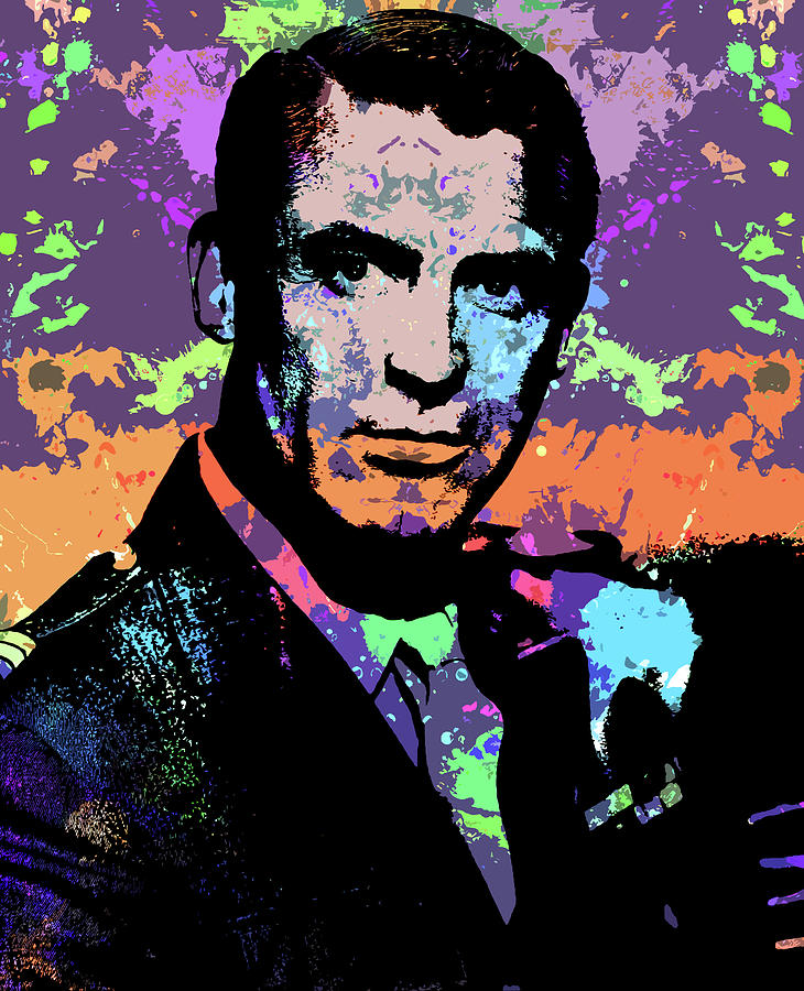 Cary Grant Digital Art - Cary Grant psychedelic portrait by Movie World Posters