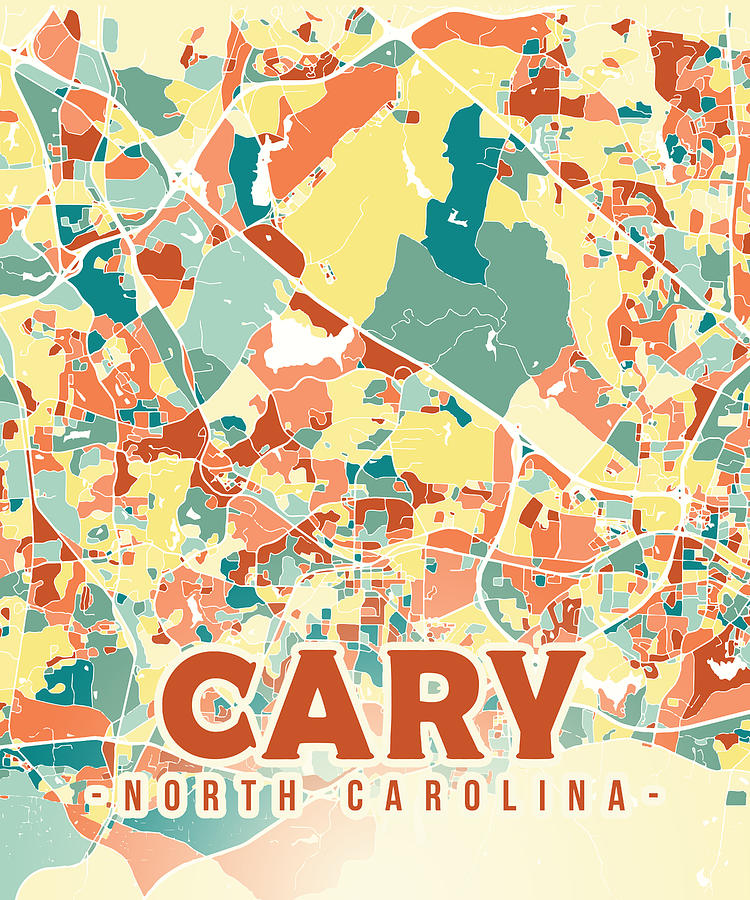 Cary Us Map Digital Art By Alexandru Chirila - Fine Art America