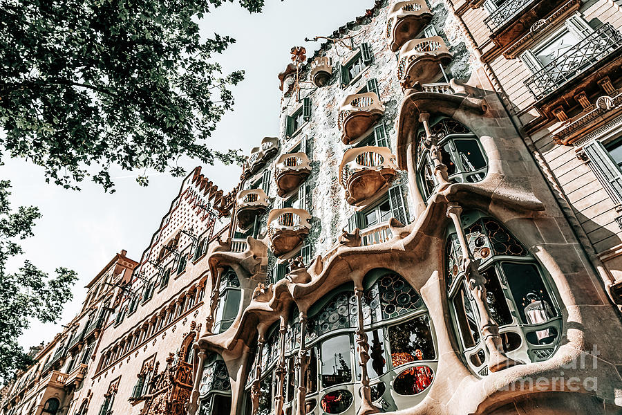 Casa Batllo, Barcelona Architecture, Antoni Gaudi, Spain Travel Landmark, Famous House Photograph