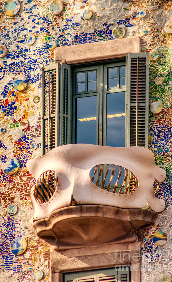 Barcelona Photograph - Casa Batllo Mask Balcony - Barcelona Spain by Stefano Senise