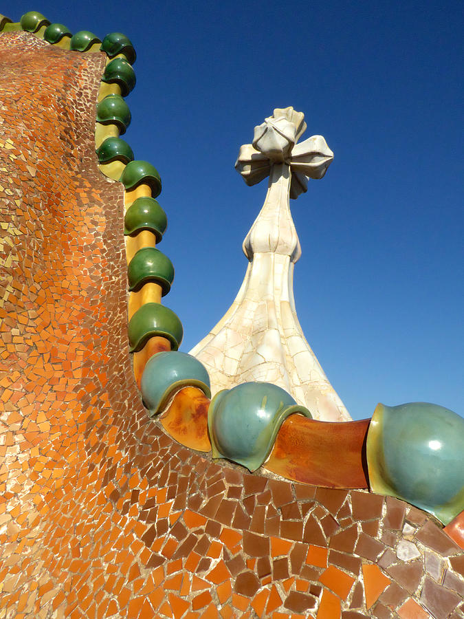 Casa Batllo Roof Ridge and Straight Cross Photograph by Luigi ...