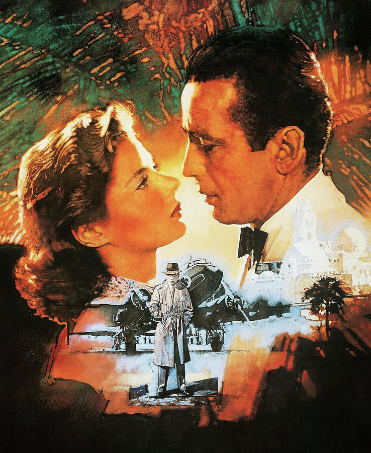 Casablanca Movie Painting - Casablanca, 1942, movie poster base painting by Movie World Posters