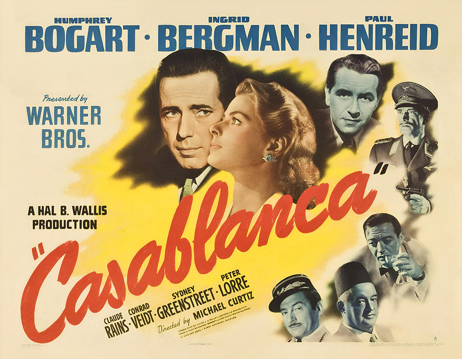 Casablanca - 1942 Romantic Drama Digital Art by Retro Movie Poster ...