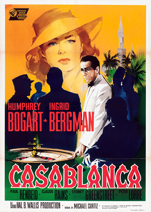 Casablanca Movie Mixed Media - Casablanca, 1942 - art by Silvano Campeggi by Movie World Posters