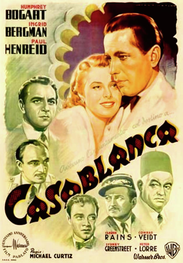 Casablanca Bogart Bergman Mixed Media by Daniel Zwicke - Fine Art America