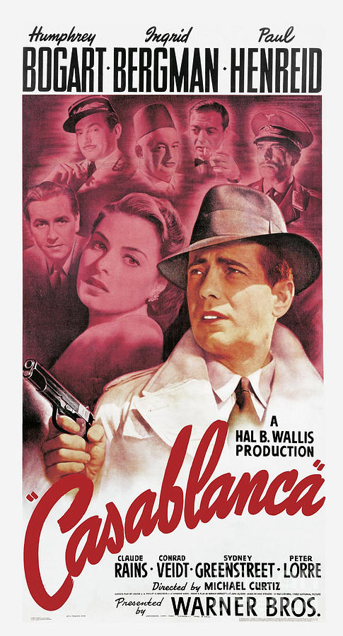 Humphrey Bogart~Transit~Bergman~Color~Casablanca~Poster~Classic Photo~16" x  20" 