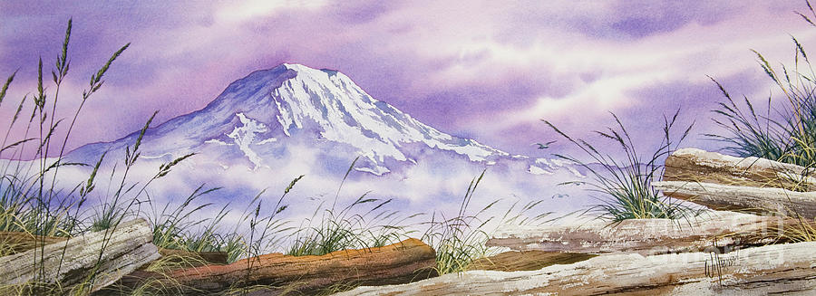 Cascade Coast Mt Rainier Painting by James Williamson