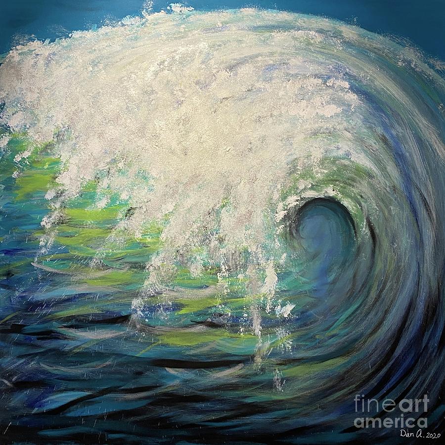 Cascade element water Painting by Dan Abrahamsson - Fine Art America