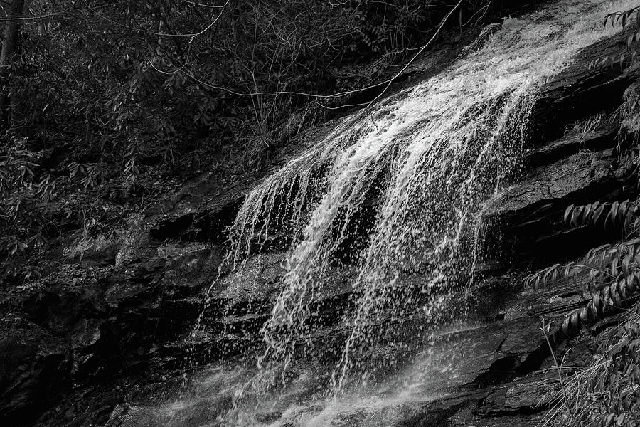 Cascade Falls in Black and White Photograph by Cindy Robinson