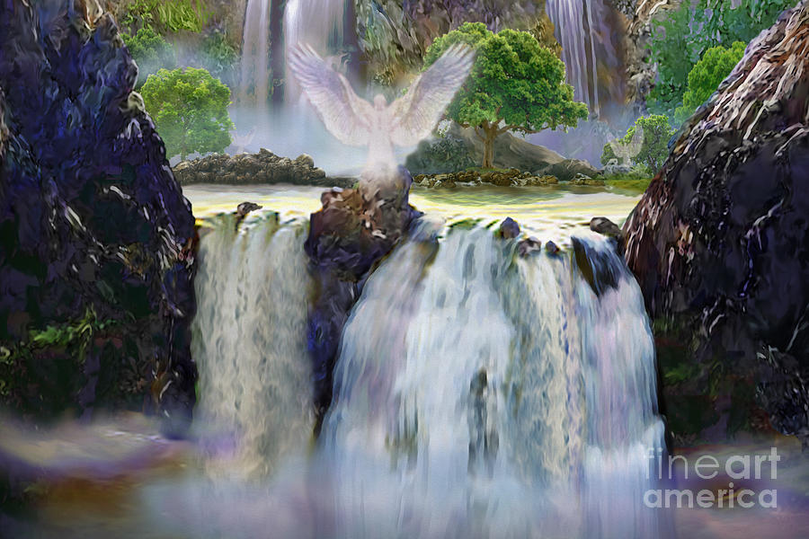 Cascade Of Heaven Painting by Todd L Thomas