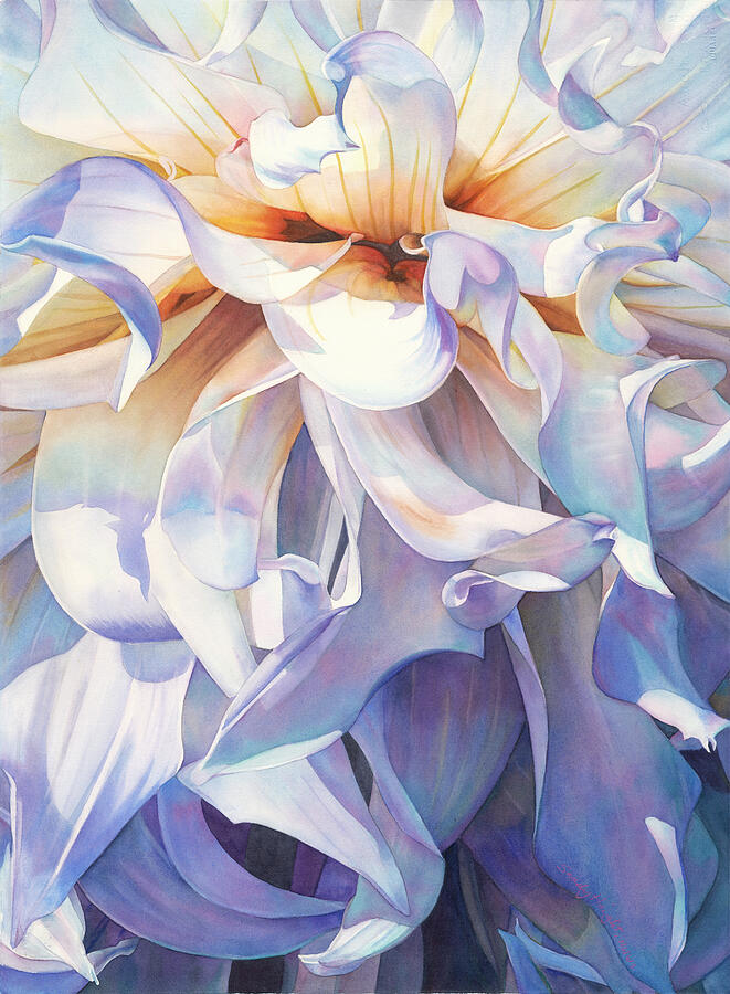 Flowers Still Life Painting - CascadeDance by Sandy Haight